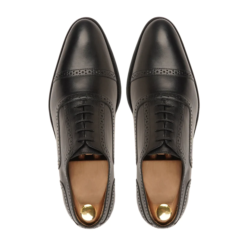 Men's Handmade Black Leather Lace Up Elegant Formal Shoes