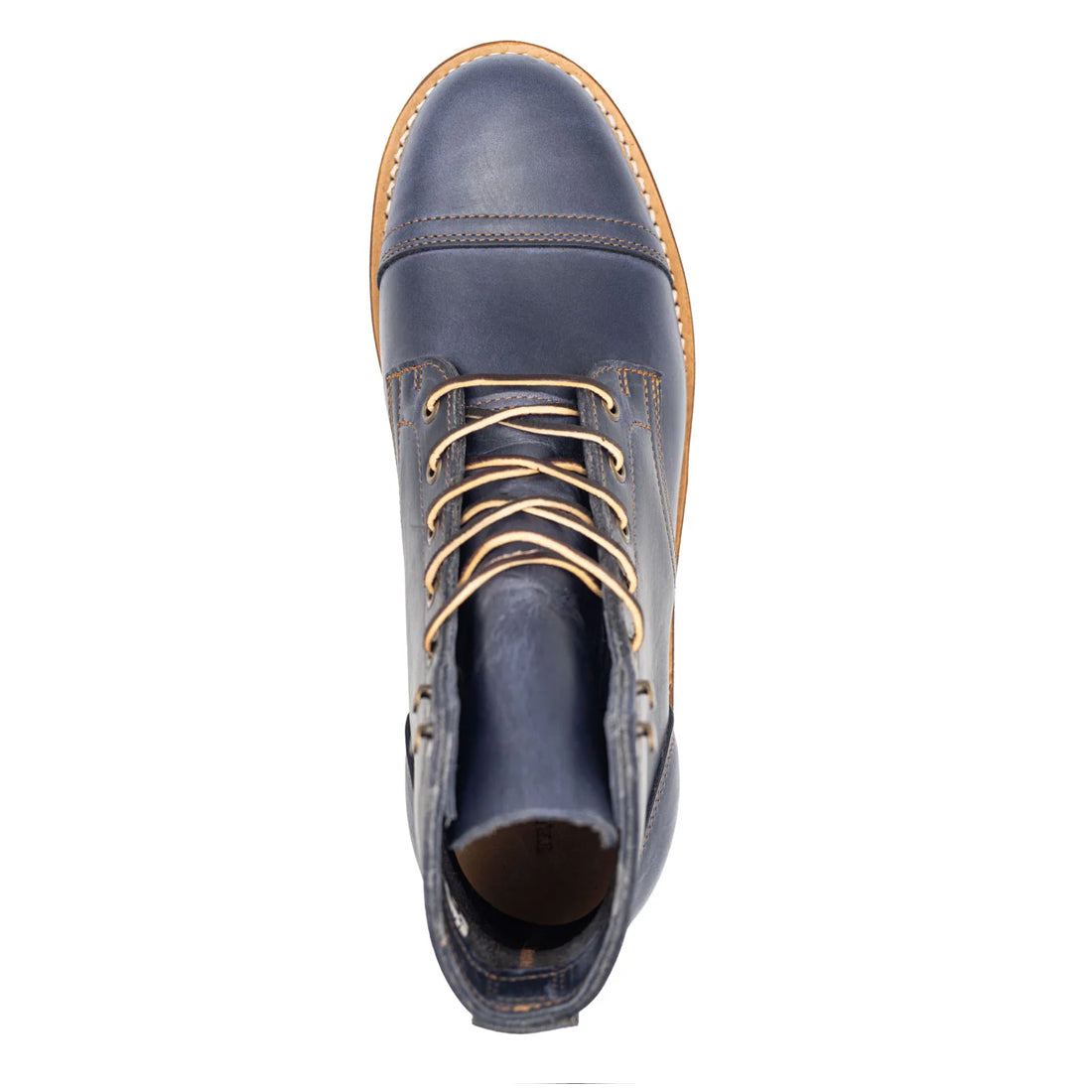 Men's Handmade Blue Leather Lace up Derby Boots