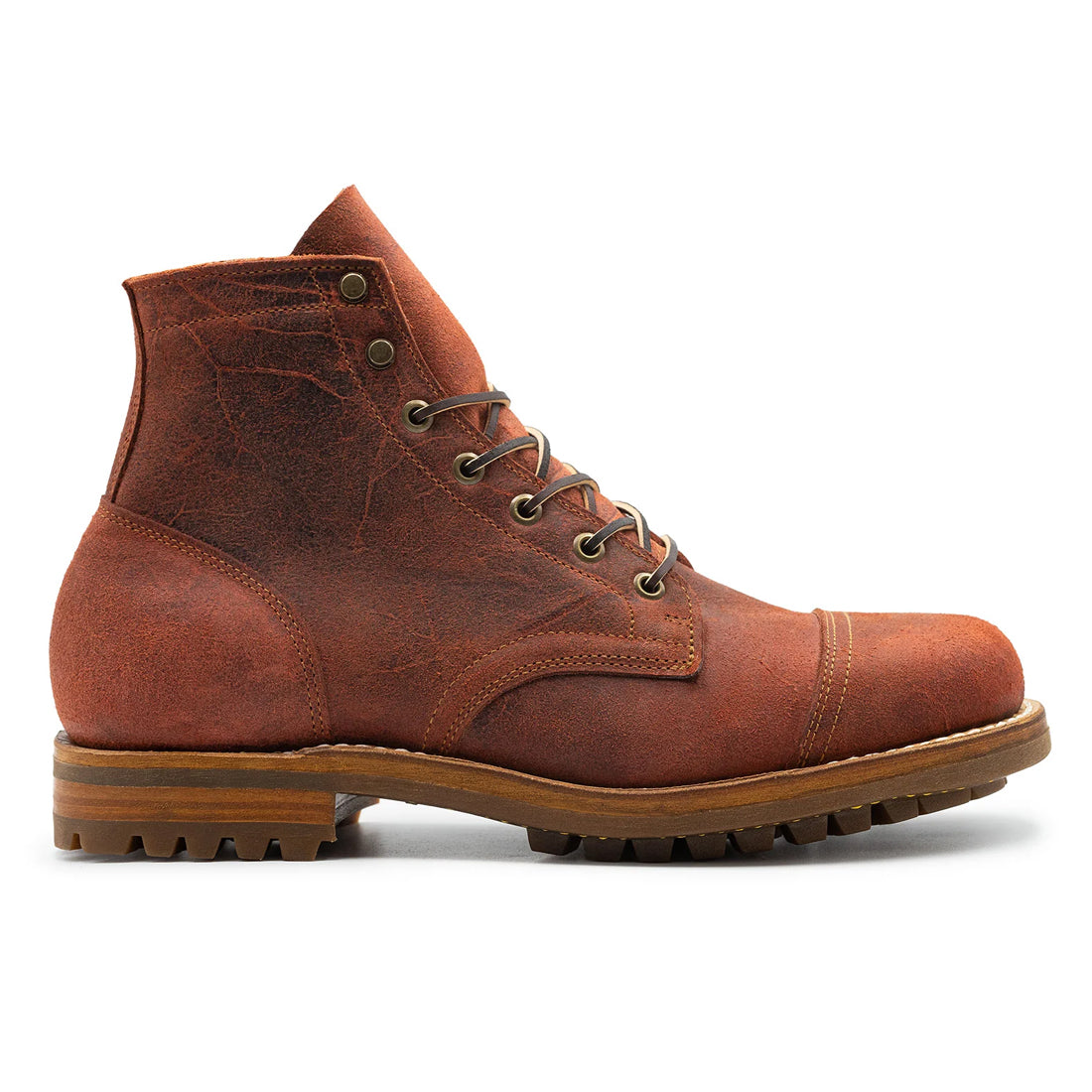 Men's Handmade Brown Leather Lace up Derby Boots