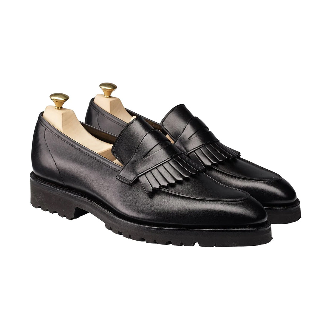 Women's Handmade Black Leather Penny Loafer