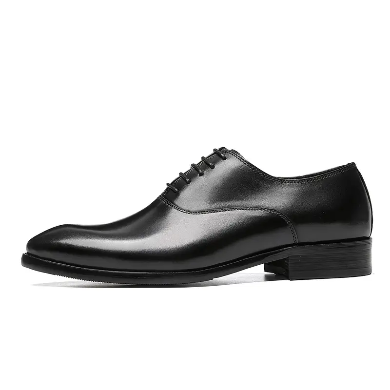 Men's Handmade Black Wing-tip Leather Elegant Pointed Toe Oxford Shoes