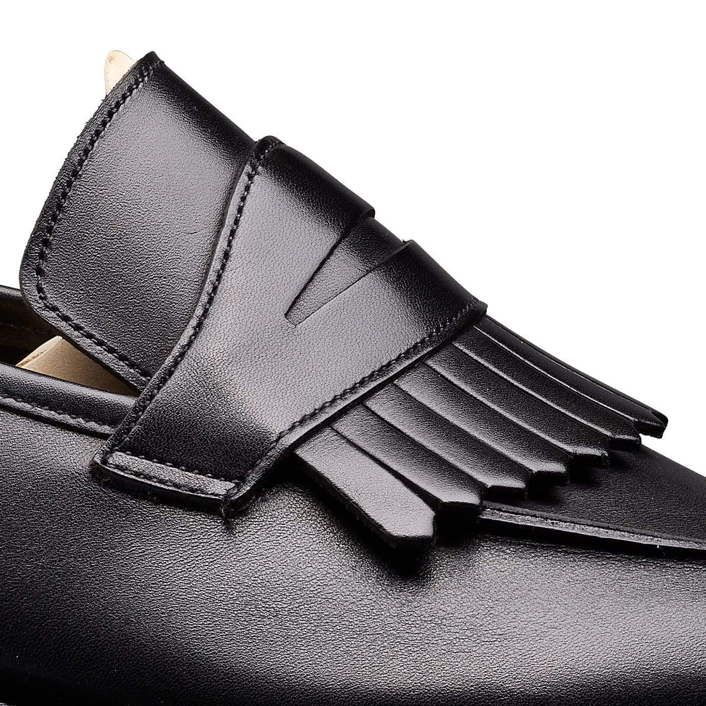 Women's Handmade Black Leather Penny Loafer - Hand Made by JB