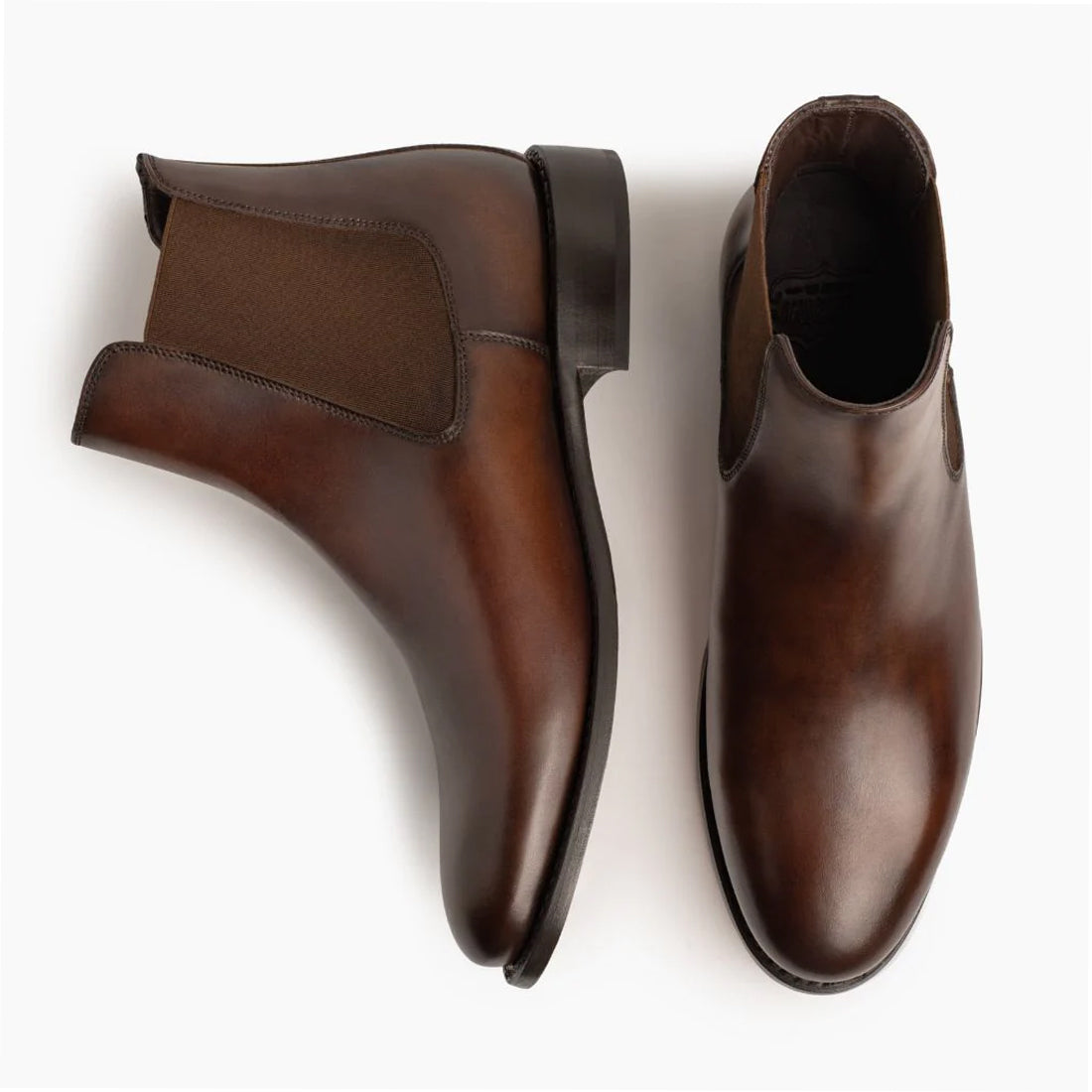 Men's Handmade Brown Leather Elegant Chelsea Boots