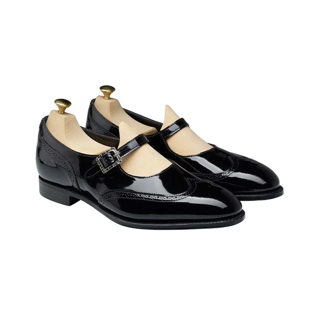 Women's Handmade Black Leather brogue wingtip Shoes - Hand Made by JB