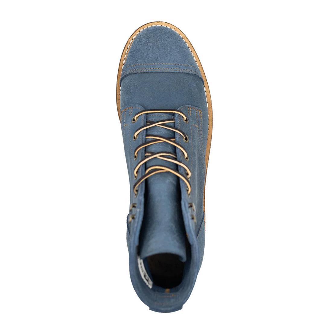 Men's Handmade Blue Leather Lace up Derby Boots