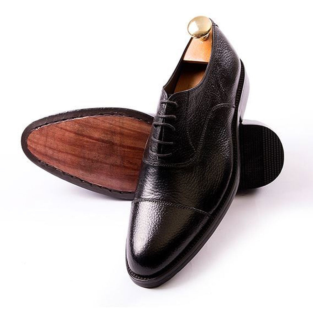Men's Handmade Oxford Elegant Shoes Black Leather - Hand Made by JB