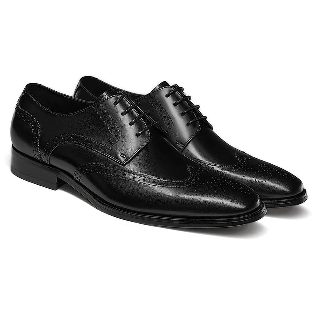 Men's Handmade Black Leather Elegant Lace up Derby Shoes - Hand Made by JB