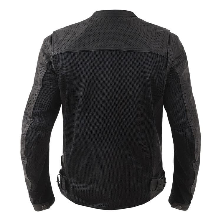 Motorcycle Leather and Mesh Black Racing Jacket - Hand Made by JB