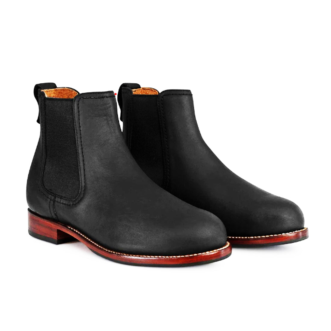 Women's Handmade Black Leather Chelsea Boots - Hand Made by JB
