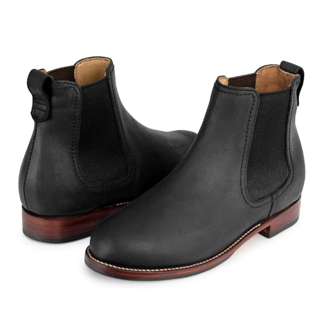 Women's Handmade Black Leather Chelsea Boots