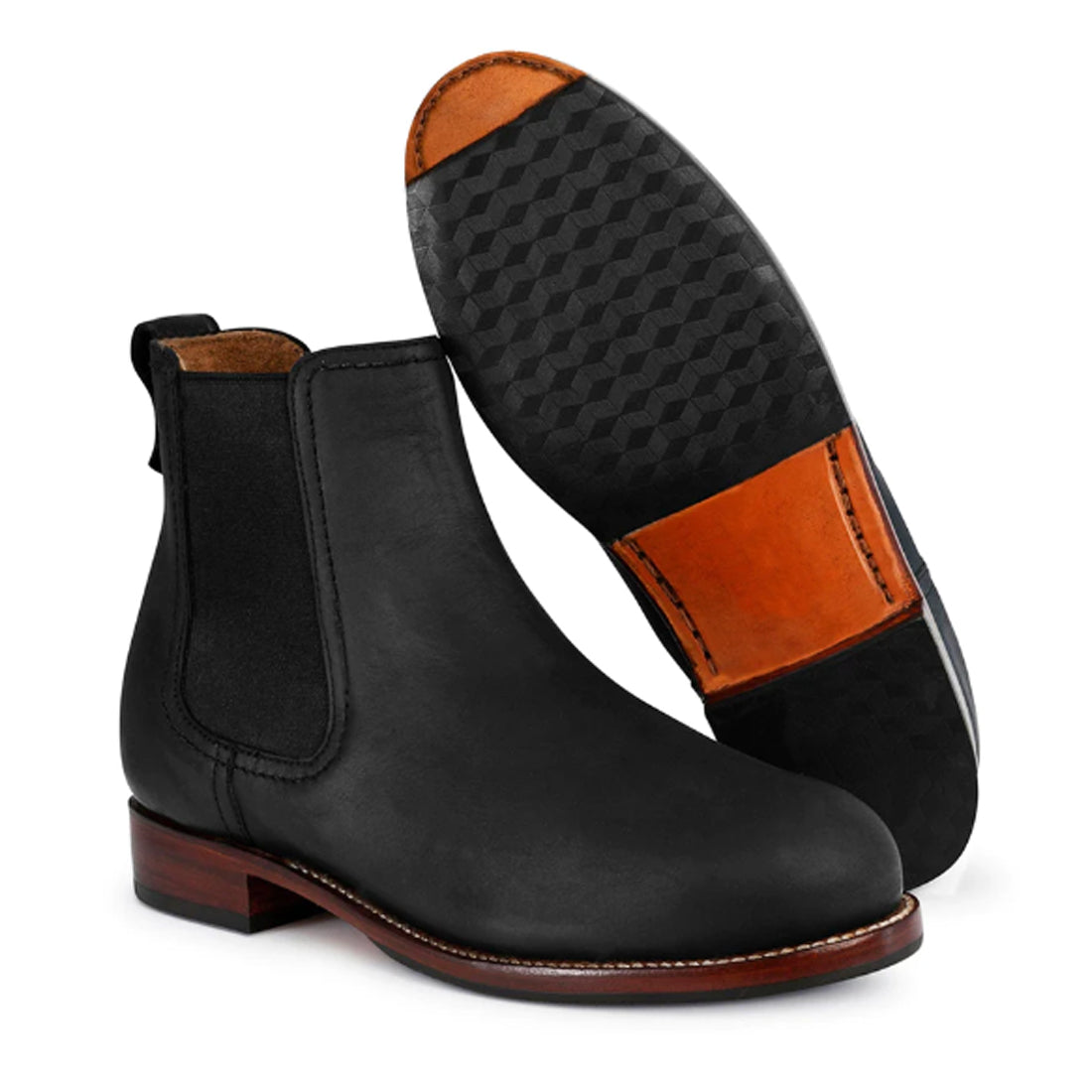 Women's Handmade Black Leather Chelsea Boots