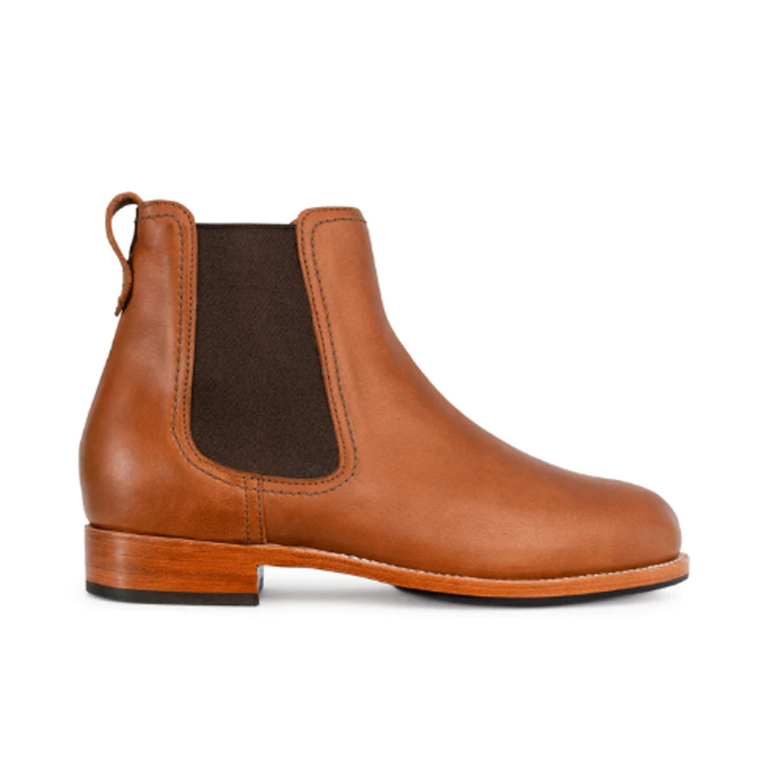 Women's Handmade Caramel Leather Chelsea Boots