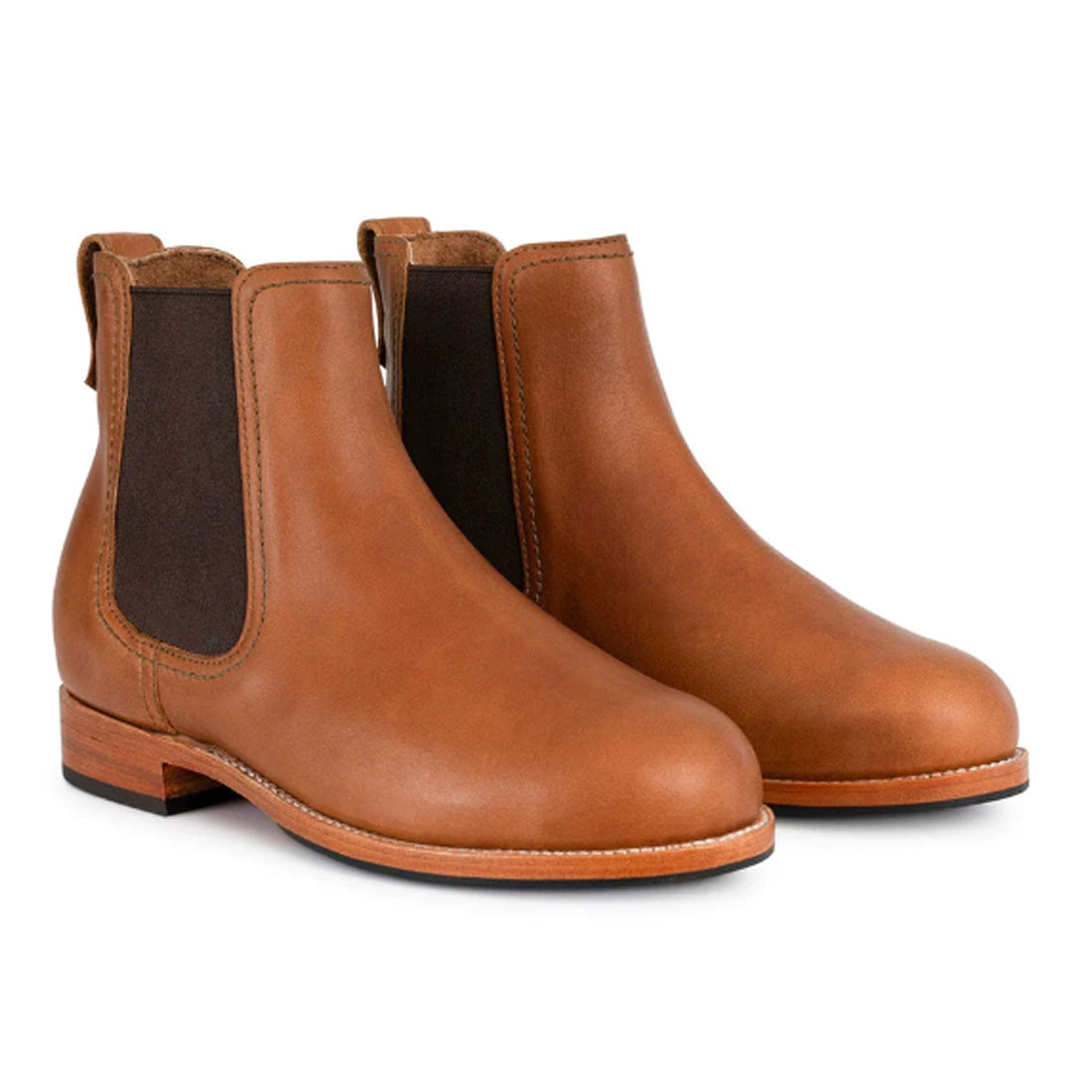 Women's Handmade Caramel Leather Chelsea Boots - Hand Made by JB